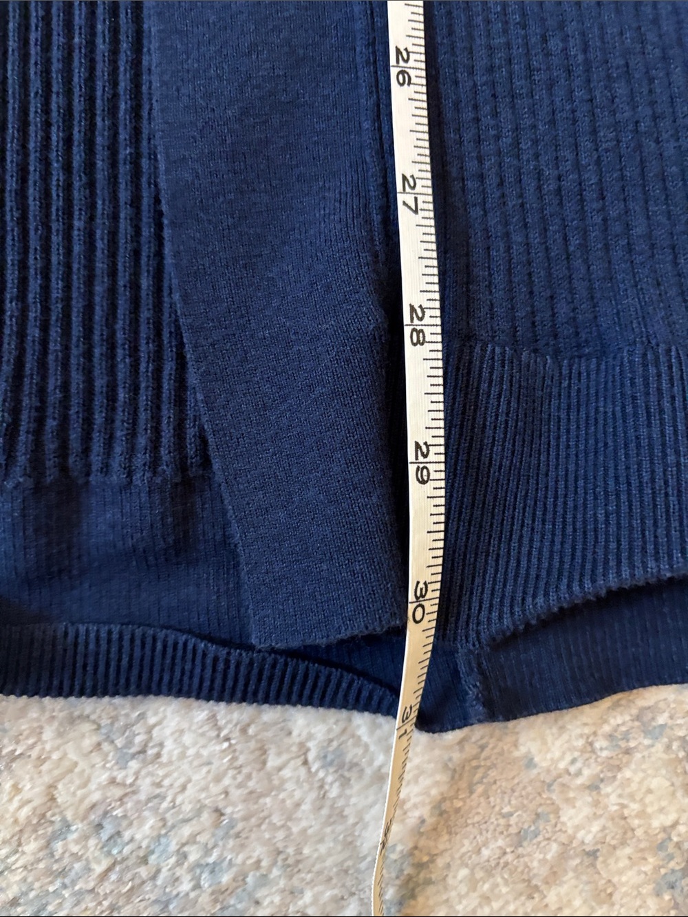 LOFT Navy Ribbed Open-Front Long Cardigan - Picture 5 of 6
